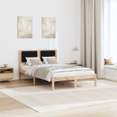 vidaXL Ágykeret fejtámlával Fekete 120 x 200 cm Tömör fenyőfa