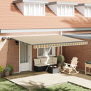 vidaXL Behúzható napellenző Zöld és sárga 450 × 350 cm