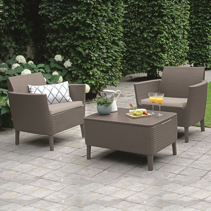 Salemo balcony kerti bútor szett 2 fotel kis asztallal - cappuccino/homok