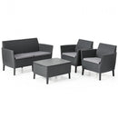 Salemo set kétülős kanapéval, 2 fotellel, kis asztallal szürke/világos szürke