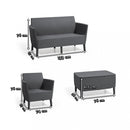 Salemo set kétülős kanapéval, 2 fotellel, kis asztallal szürke/világos szürke