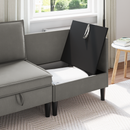 vidaXL Sarok Sofa tárolóval Sötétszürke Bársony