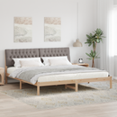 vidaXL Ágykeret Kárpitozott Fejtámlával fejtámlával Barna 200 x 200 cm