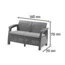 Corfu love duo kerti bútor garnitúra luzon asztallal grafit