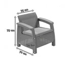 Corfu rest kerti bútor garnitúra luzon asztallal grafit