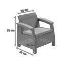 Corfu Big kerti bútor garnitúra szett grafit színben