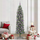 vidaXL Mű Karcsú Karácsonyi Fa 300 LED-del Zöld és Fehér 210 cm