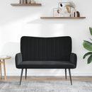 vidaXL Kétüléses Kanapé Fekete 115 x 61 x 87 cm Bársony