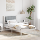 vidaXL Ágykeret Kárpitozott Fejtámlával Világosszürke 80 x 200 cm