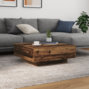 vidaXL Dohányzóasztal Régi Fa és Kék 80 x 80 x 31 cm Faanyag
