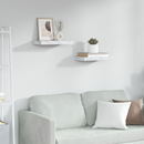 vidaXL Falpolc tárolóval 2 pcs Fehér márvány 40 x 23,5 x 4 cm Faanyag