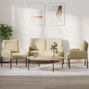 vidaXL Ülőgarnitúrák párnával 3 pcs Krém 115 x 56 x 80 cm Furnér