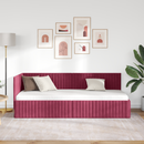 vidaXL Sarokágy keret fejtámlával Bordó 80 cm x 200 cm Bársony