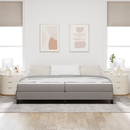 vidaXL Boxrugós ágy matracmal Tópszínű 200 x 200 cm szövet