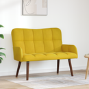 vidaXL Kétüléses Kanapé Sárga 115 x 61 x 87 cm Bársony