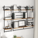vidaXL Fali polc készlet 6 pcs Öreg fa 100 x 25 x 30 cm Faanyag