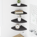 vidaXL Lebegő polc polcokkal tárolóval 4 pcs Fekete 24 x 24 x 2 cm