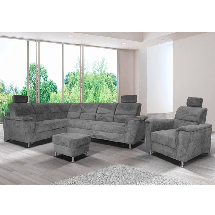 Fotel, szürke szövet, SANTIAGO