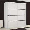 Szekrény tolóajtóval, fehér/fekete, MERINA 203