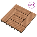 vidaXL Faszegély járólap 11 pcs Barna 30 x 30 cm WPC