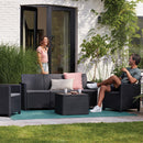 Claire 5 személyes kerti bútor garnitúra párnatartós asztallal grafit