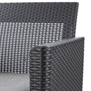 Claire 5 személyes kerti sarokgarnitúra párnatartós asztallal grafit