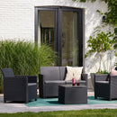 Claire 4 személyes kerti bútor garnitúra párnatartós asztallal grafit