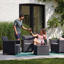 Claire 4 személyes kerti bútor garnitúra párnatartós asztallal grafit