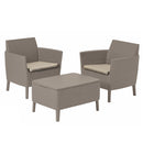 Salemo balcony kerti bútor szett 2 fotel kis asztallal - cappuccino/homok