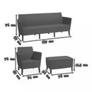 Salemo set háromülős kanapéval, 2 fotellel, kis asztallal cappuccino/homok