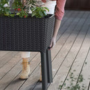 Splendor megemelt műanyag kerti virágláda 120l fonott rattan antracit