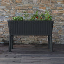 Splendor megemelt műanyag kerti virágláda 120l fonott rattan antracit