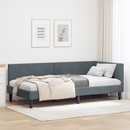 vidaXL Sarokágy keret fejtámlával Sötétszürke 80 cm x 200 cm Bársony