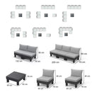 Elements II 7 személyes kerti bútor garnitúra grafit