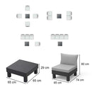 Elements II 4 személyes kerti bútor garnitúra grafit