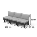 Elements 3 személyes kerti kanapé grafit