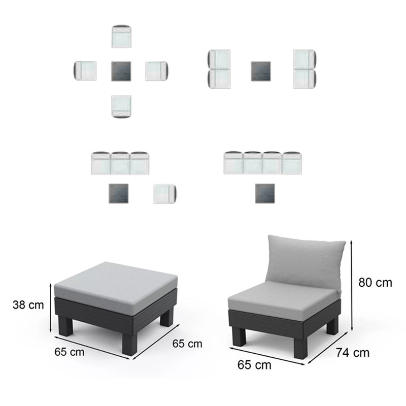 Elements V 4 személyes kerti bútor garnitúra grafit