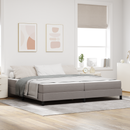vidaXL Boxrugós ágy matracmal Tópszínű 200 x 200 cm szövet