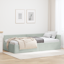 vidaXL Sarokágy keret fejtámlával Világosszürke 80 cm x 200 cm Bársony