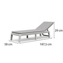 Mallorca műanyag napozóágy párnával fehér-világosszürke