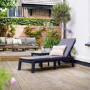 Mallorca műanyag napozóágy párnával grafit-világosszürke