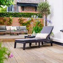 Formentera műanyag napozóágy párnával grafit-világosszürke