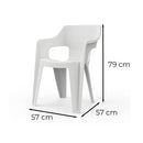 Bilboa Iowback műanyag kartámaszos kerti szék fehér