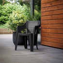 Bilboa Iowback műanyag kartámaszos kerti szék fekete