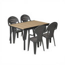 Lagos 4+1 kerti bútor garnitúra szett kőris-grafit