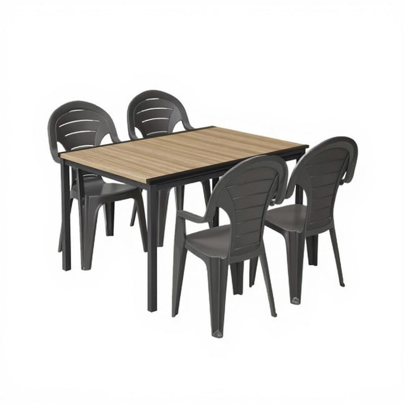 Lagos 4+1 kerti bútor garnitúra szett kőris-grafit