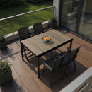 Portico 4+1 kerti bútor garnitúra szett kőris-grafit