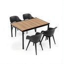 Flora 4+1 kerti bútor garnitúra szett kőris-grafit