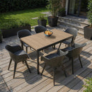 Flora 6+1 kerti bútor garnitúra szett kőris-grafit