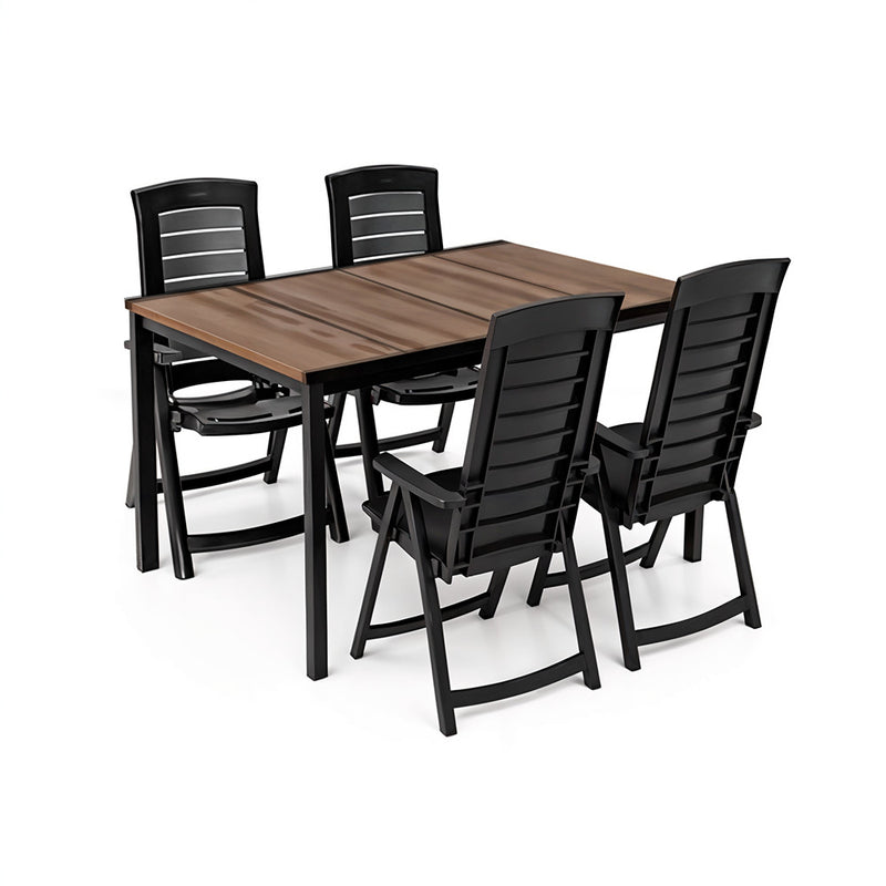 Portico 4+1 kerti bútor garnitúra szett dió-grafit